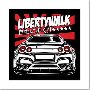 GTR R35 Libertywalk (White Print) Posters and Art